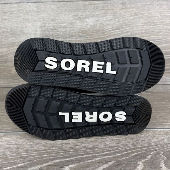 Sorel Whitney II Short Lace Warm Waterproof Little Girl Sz 3 Black Snow Boots - Picture 8 of 12